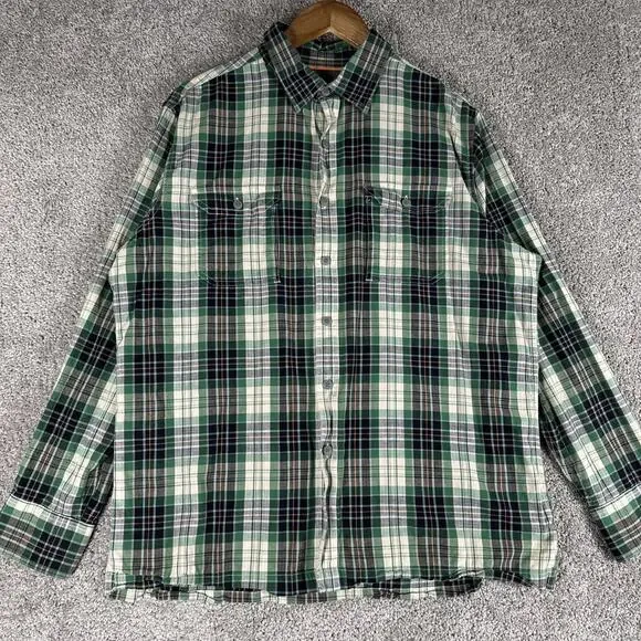 Croft Barrow Quick Dry Shirt Men L Plaid Vented Roll Tab Hiking Outdoors Fishing - Picture 1 of 8
